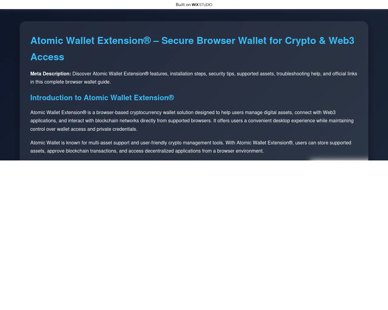 Screenshot of more-atomic.wixstudio.com