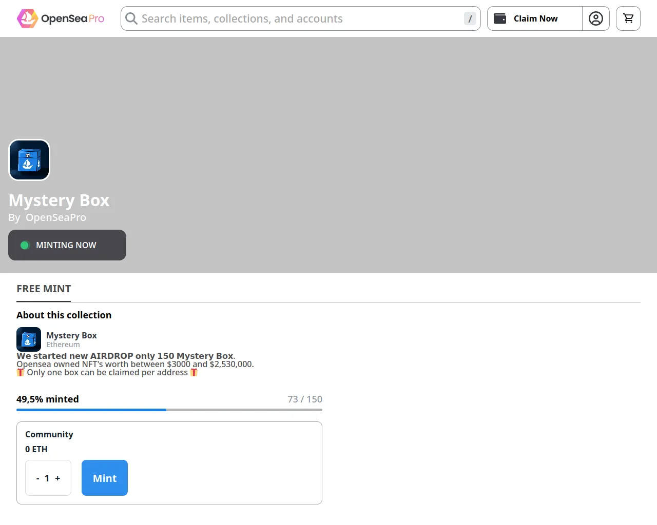 Screenshot of openseaproclaims.vercel.app