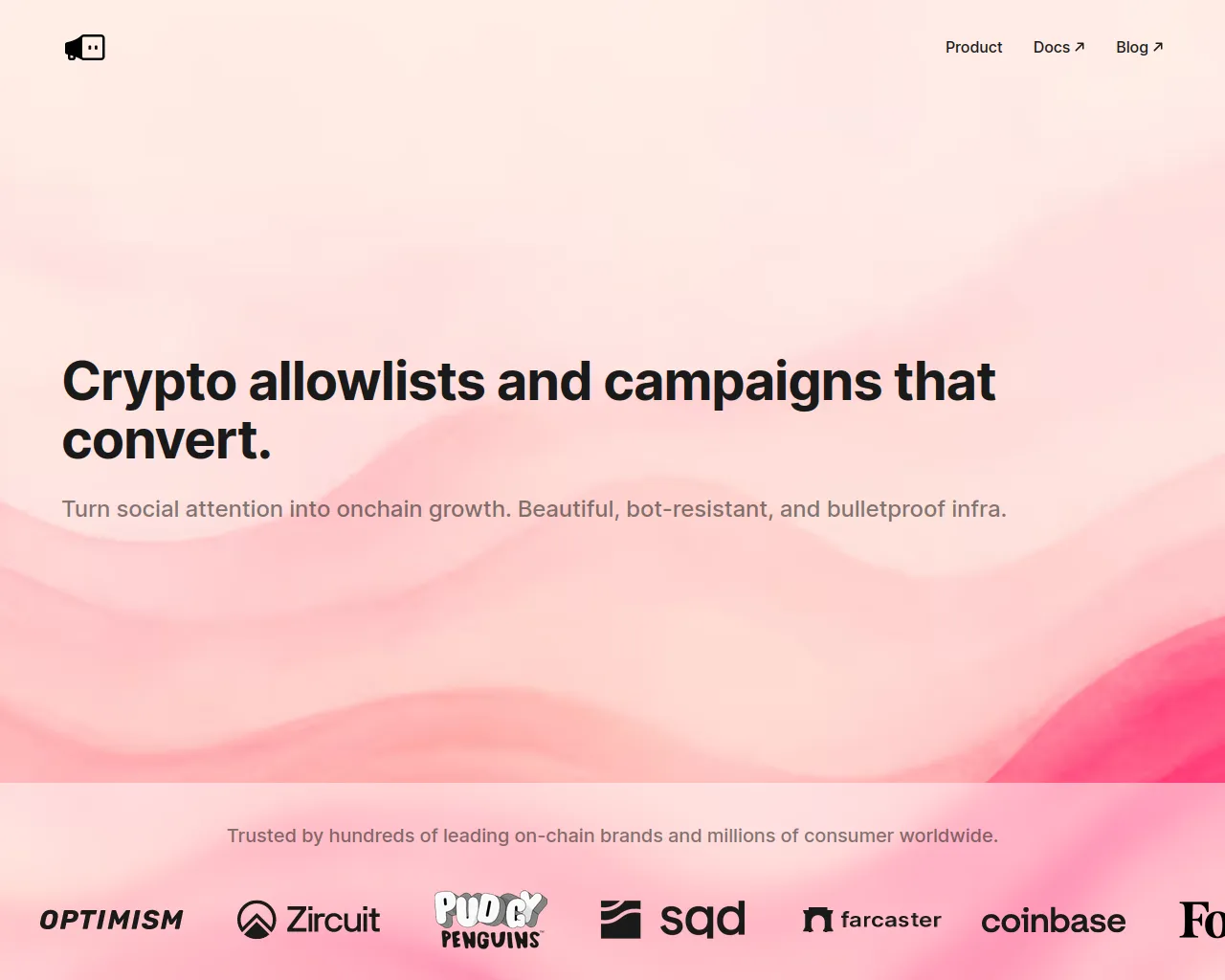Screenshot of megaphone.xyz