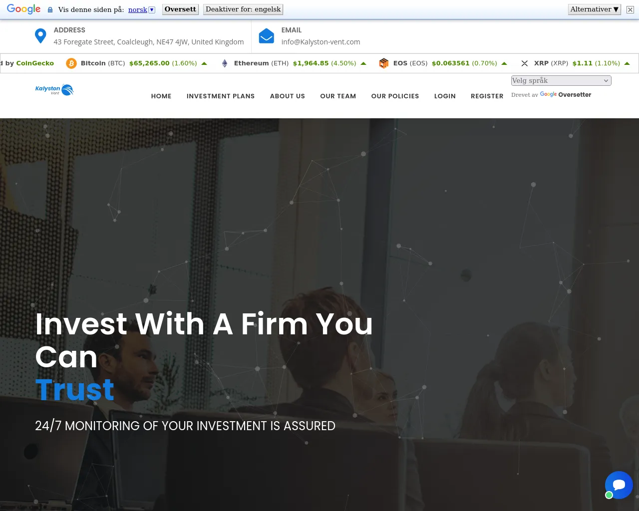 Screenshot of kalyston-vent.com