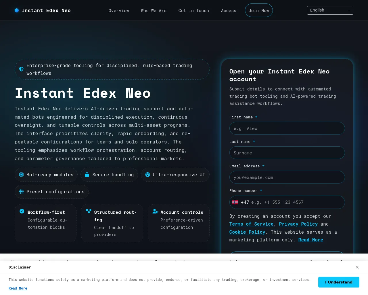 Screenshot of instantedexneo.pro