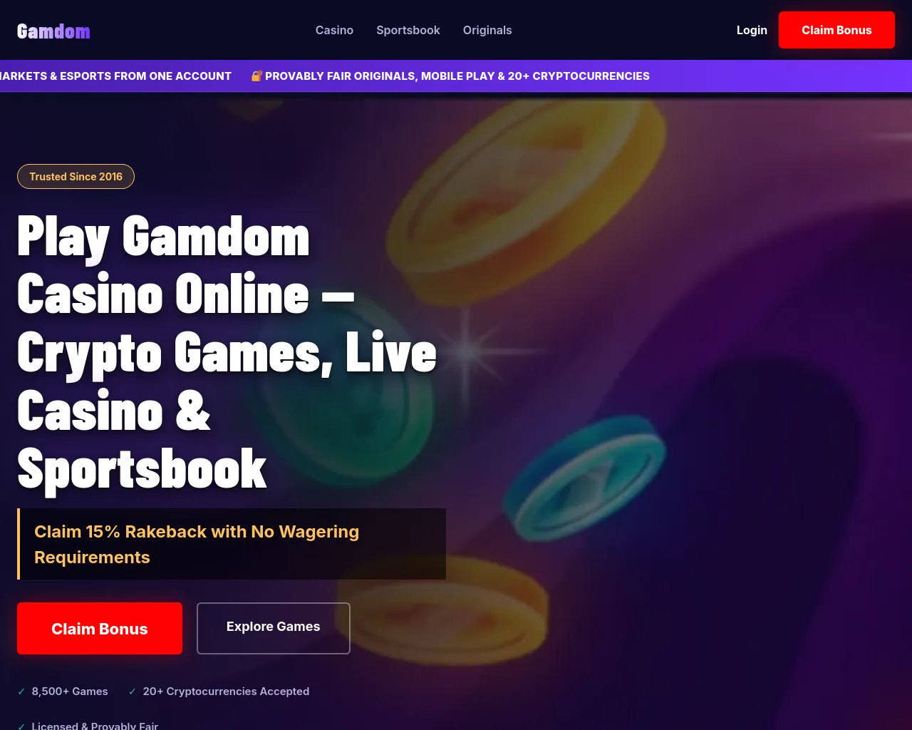 Screenshot of web-gamdom.com