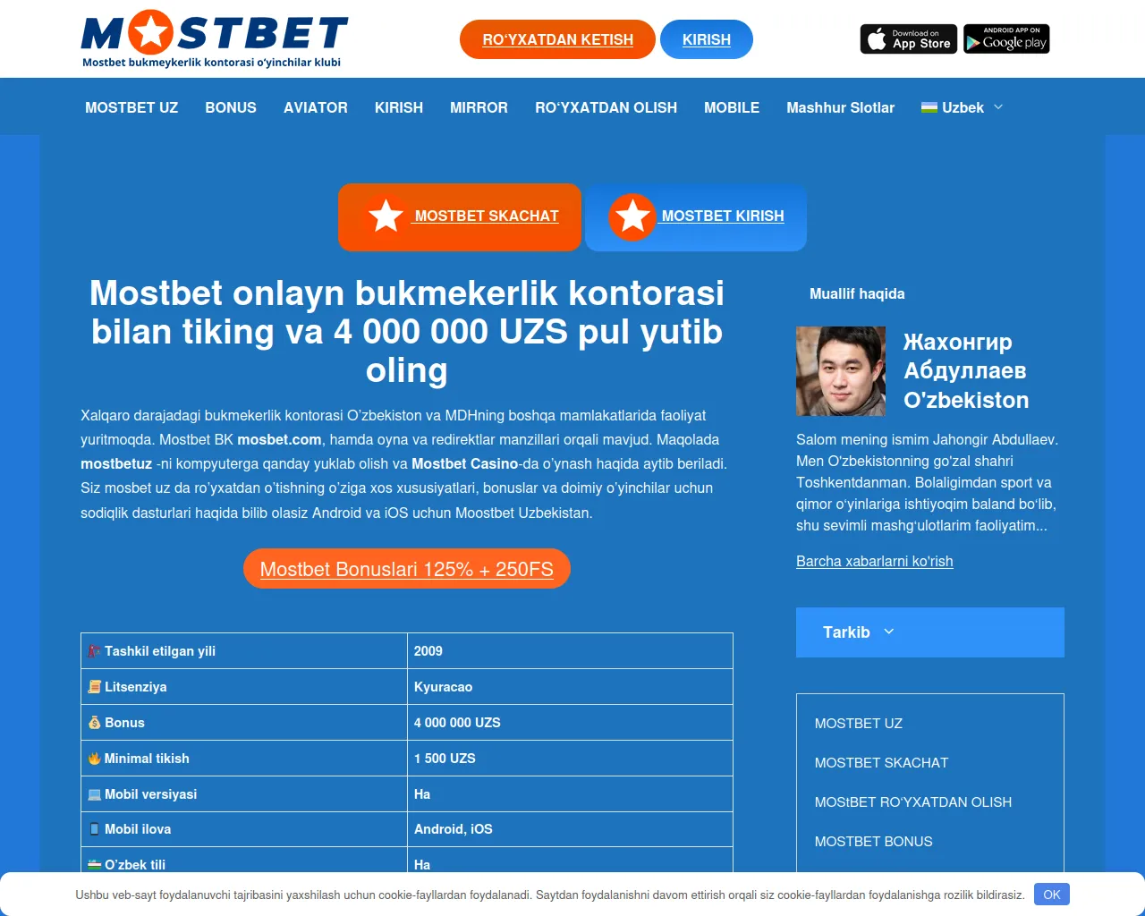 Screenshot of mostbet-uz-kirish-mostbet.com