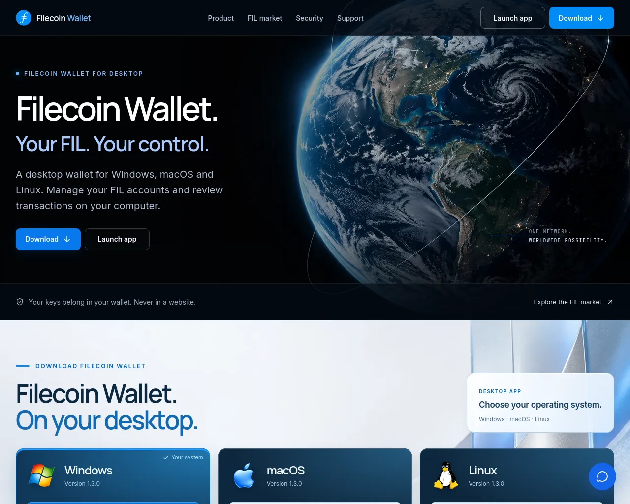 Screenshot of filecoinwallet.org