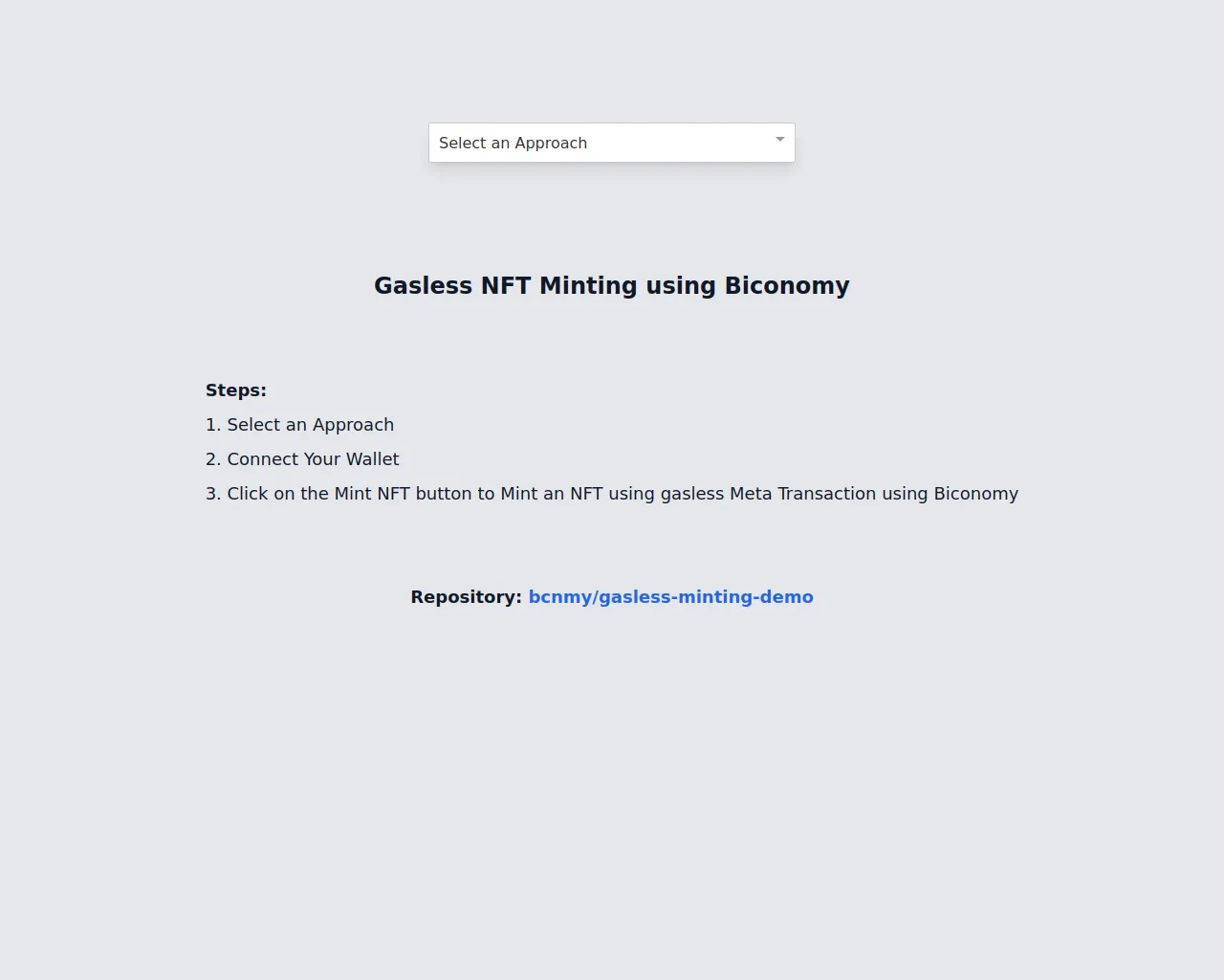Screenshot of gasless-metatx.vercel.app