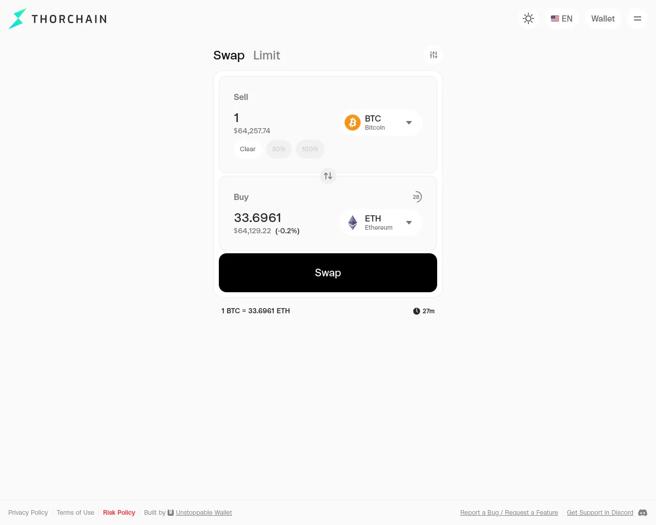 Screenshot of swap.thorcahin.org
