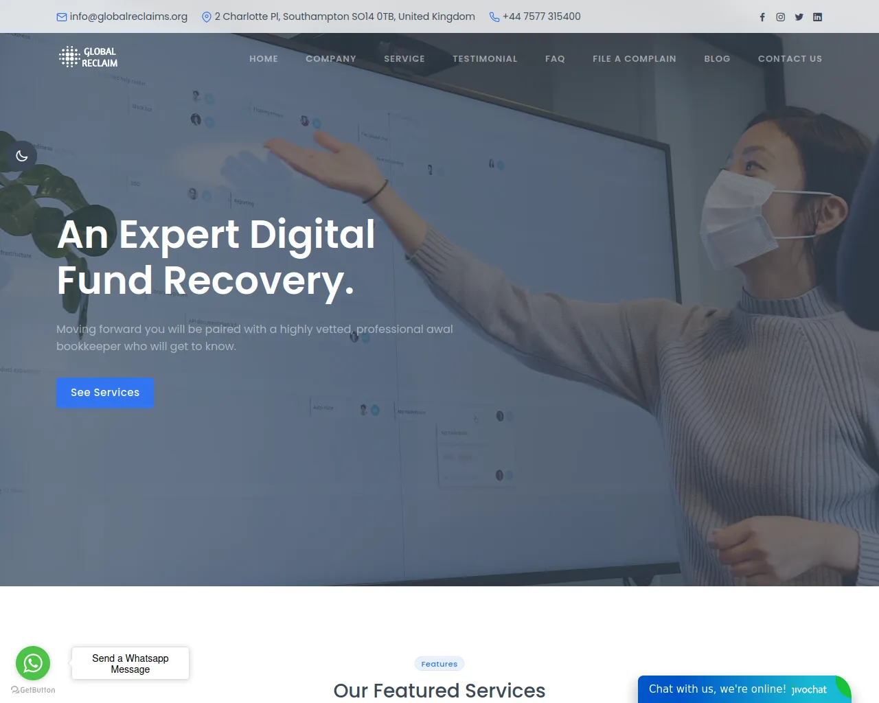 Screenshot of globalreclaims.org