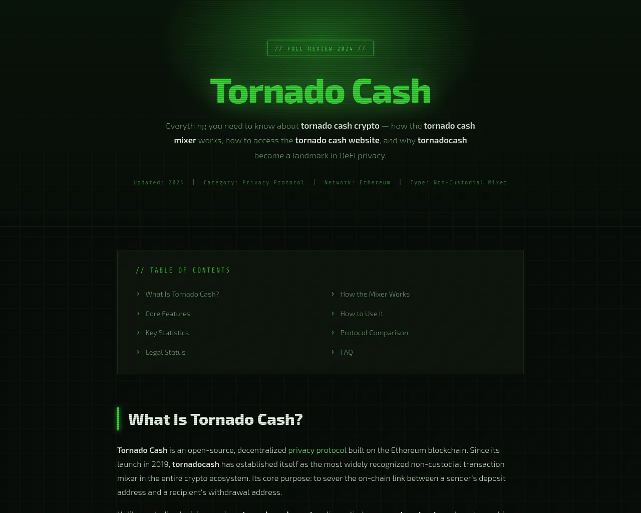 Screenshot of tornadocash-exchange.org