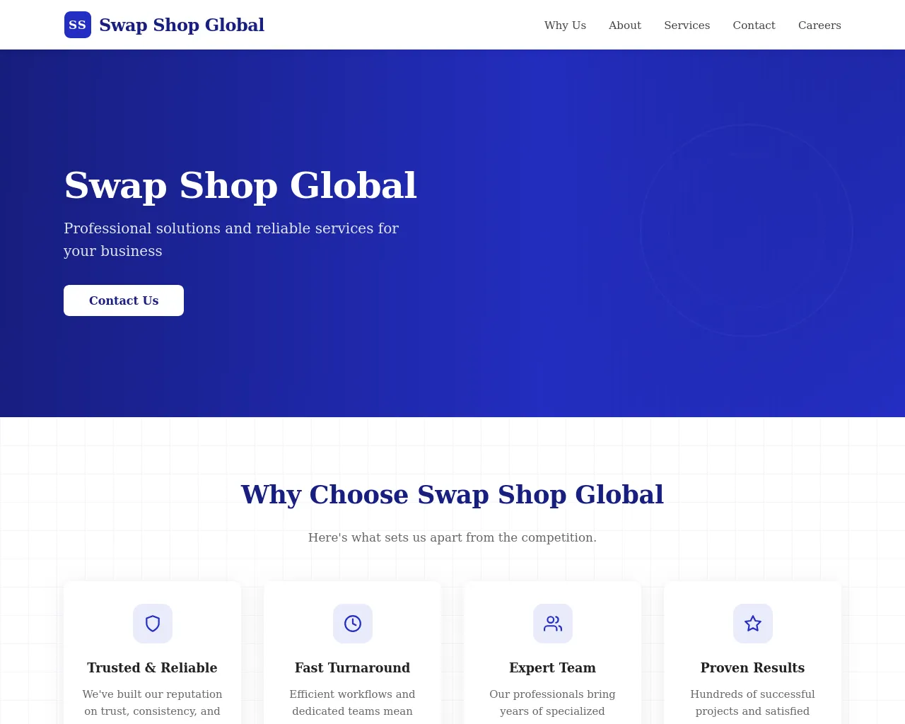 Screenshot of swapshopglobal.com