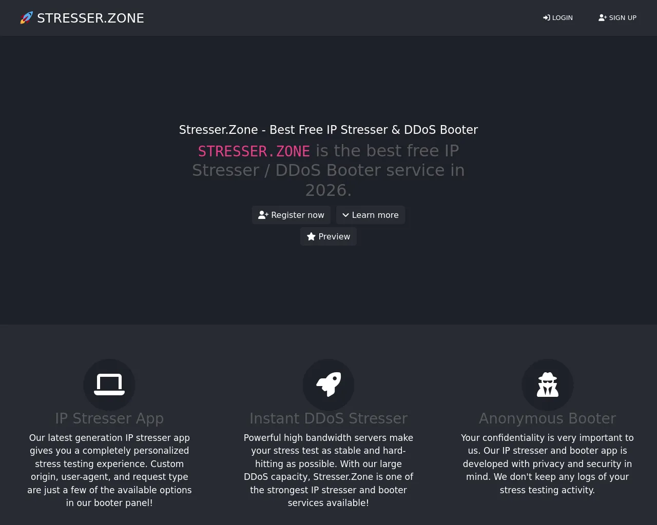 Screenshot of stresse.zone