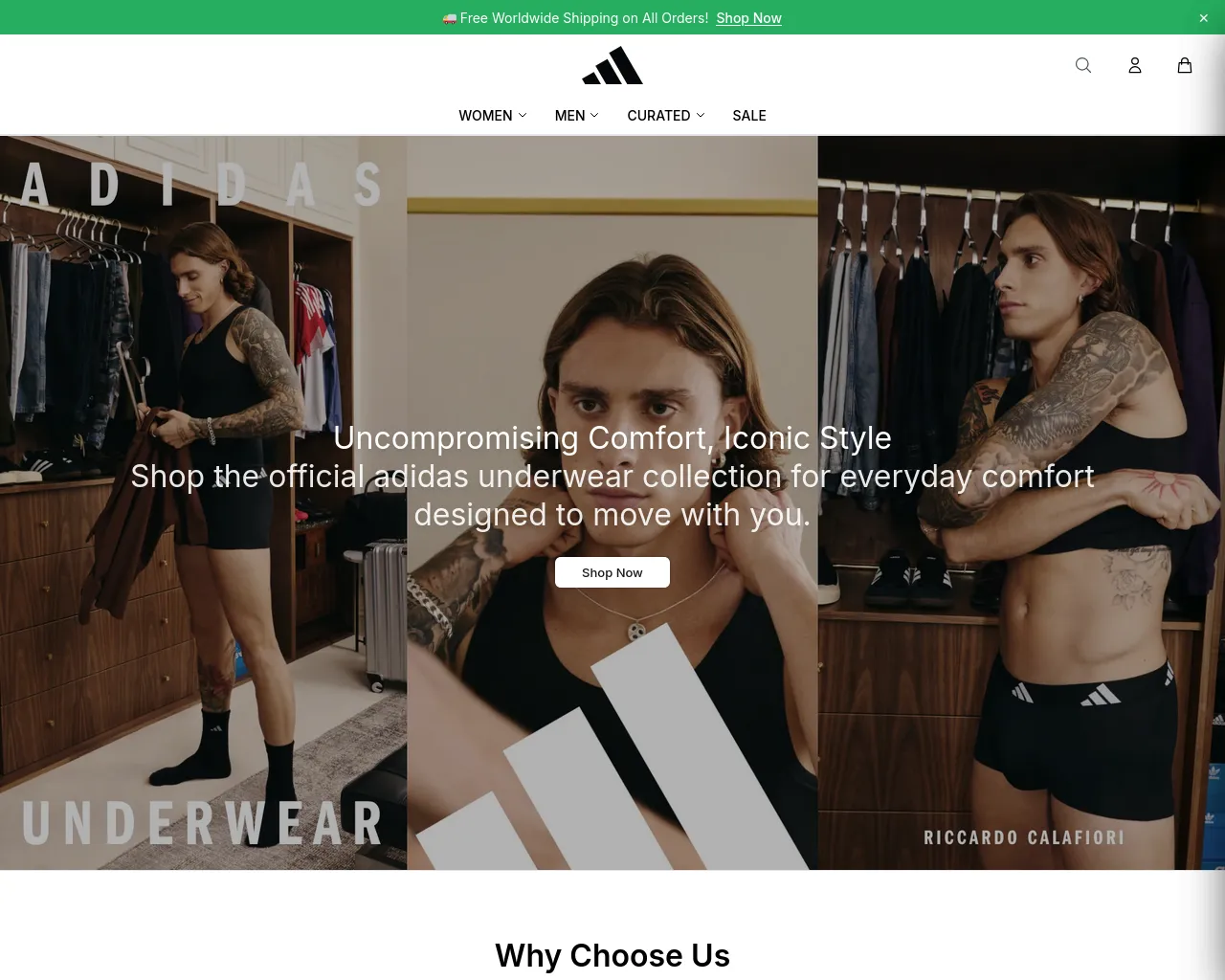Screenshot of adidasunderwearstudio.shop