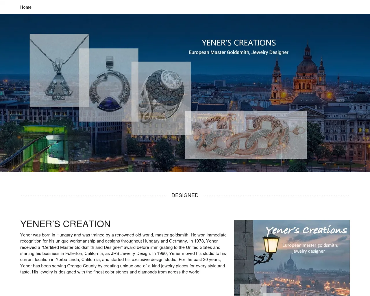 Screenshot of yenerscreation.com