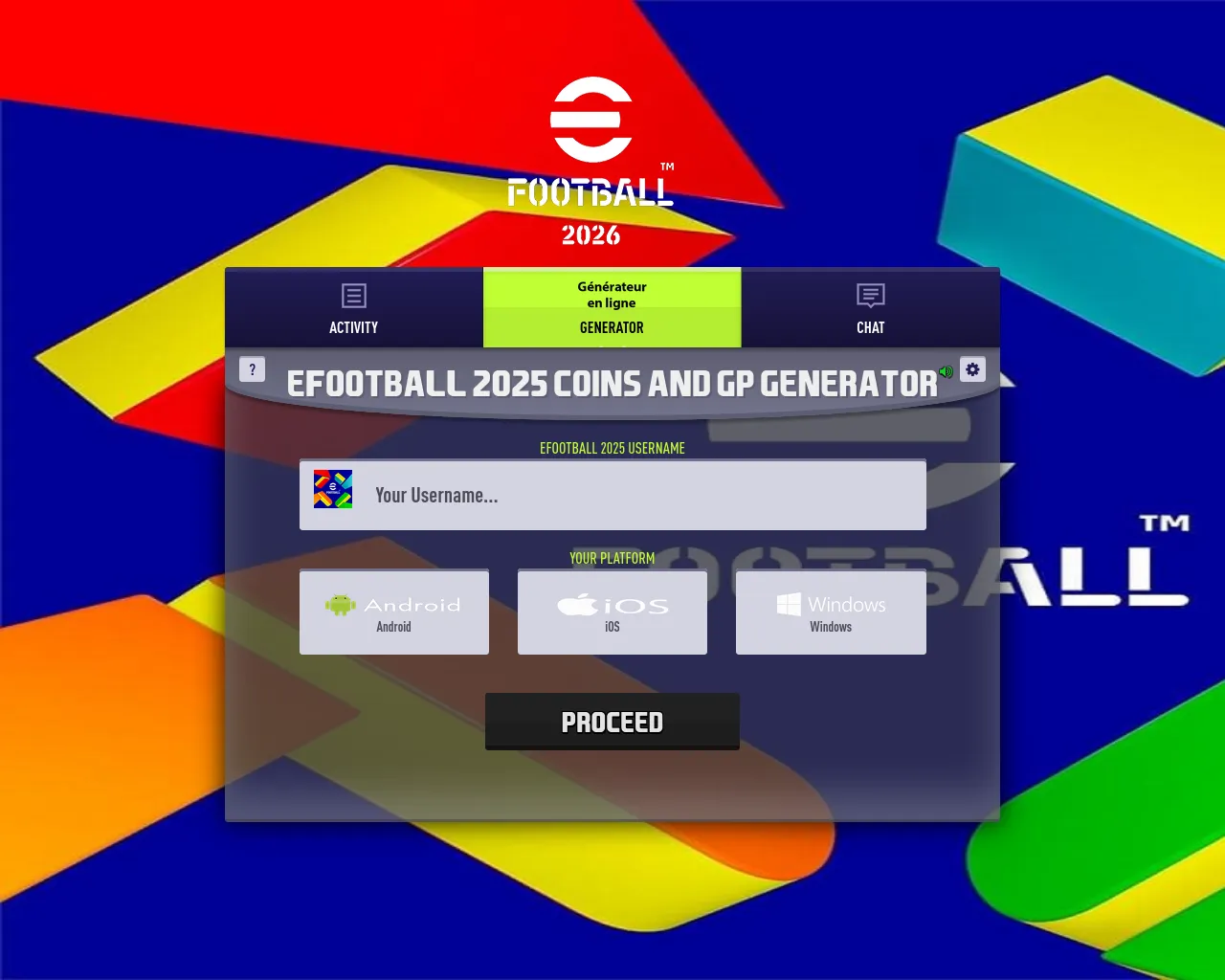 Screenshot of efootball2025.hackonlinemod.com