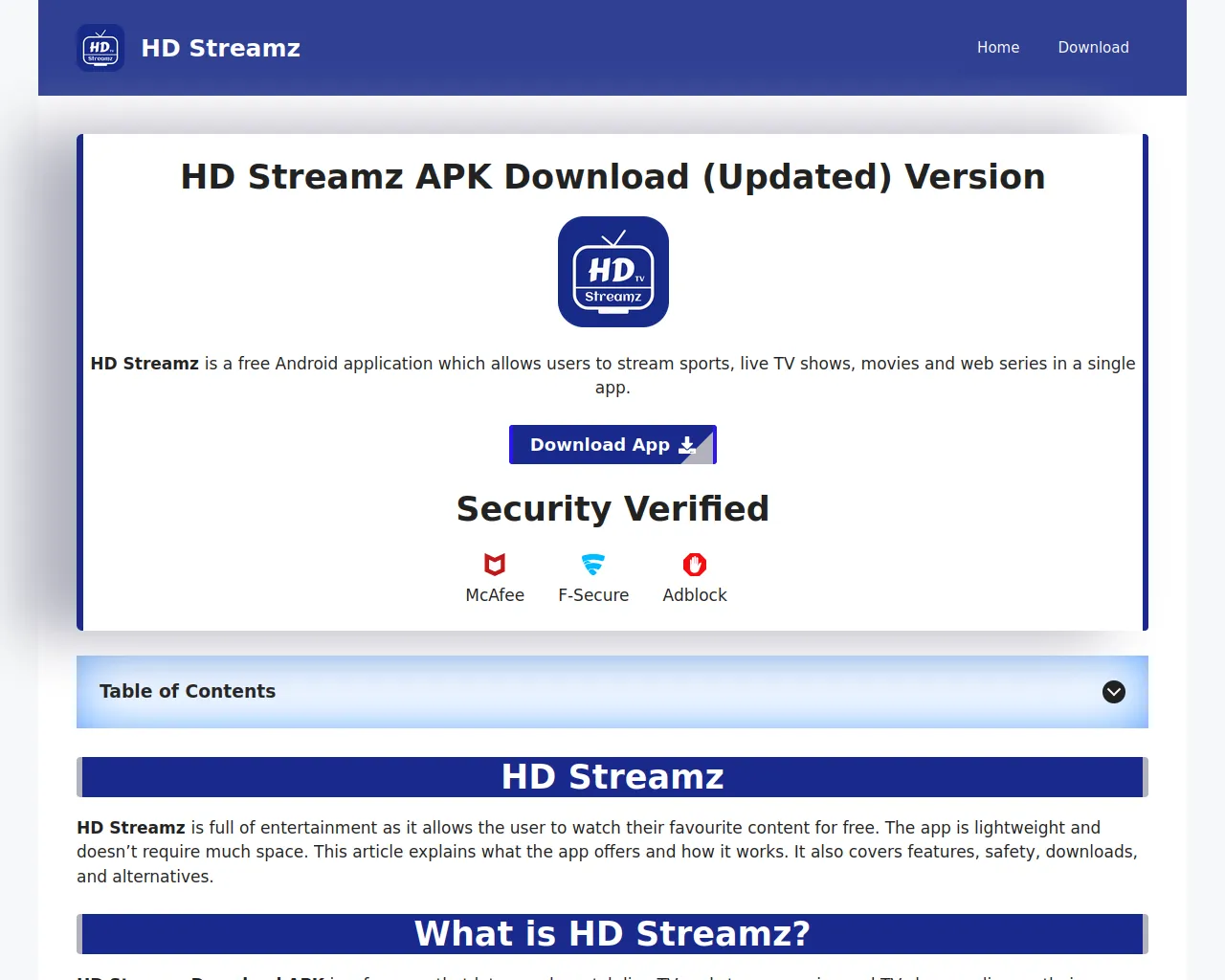 Screenshot of hdstreamzss.com