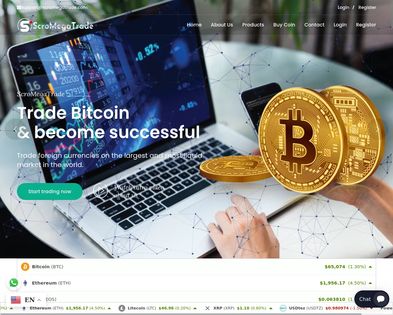 Screenshot of scromegatrade.com