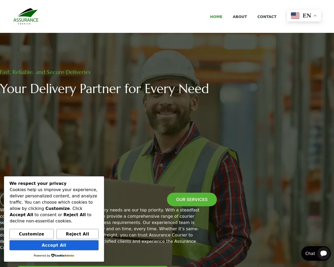 Screenshot of assurancecourier.com