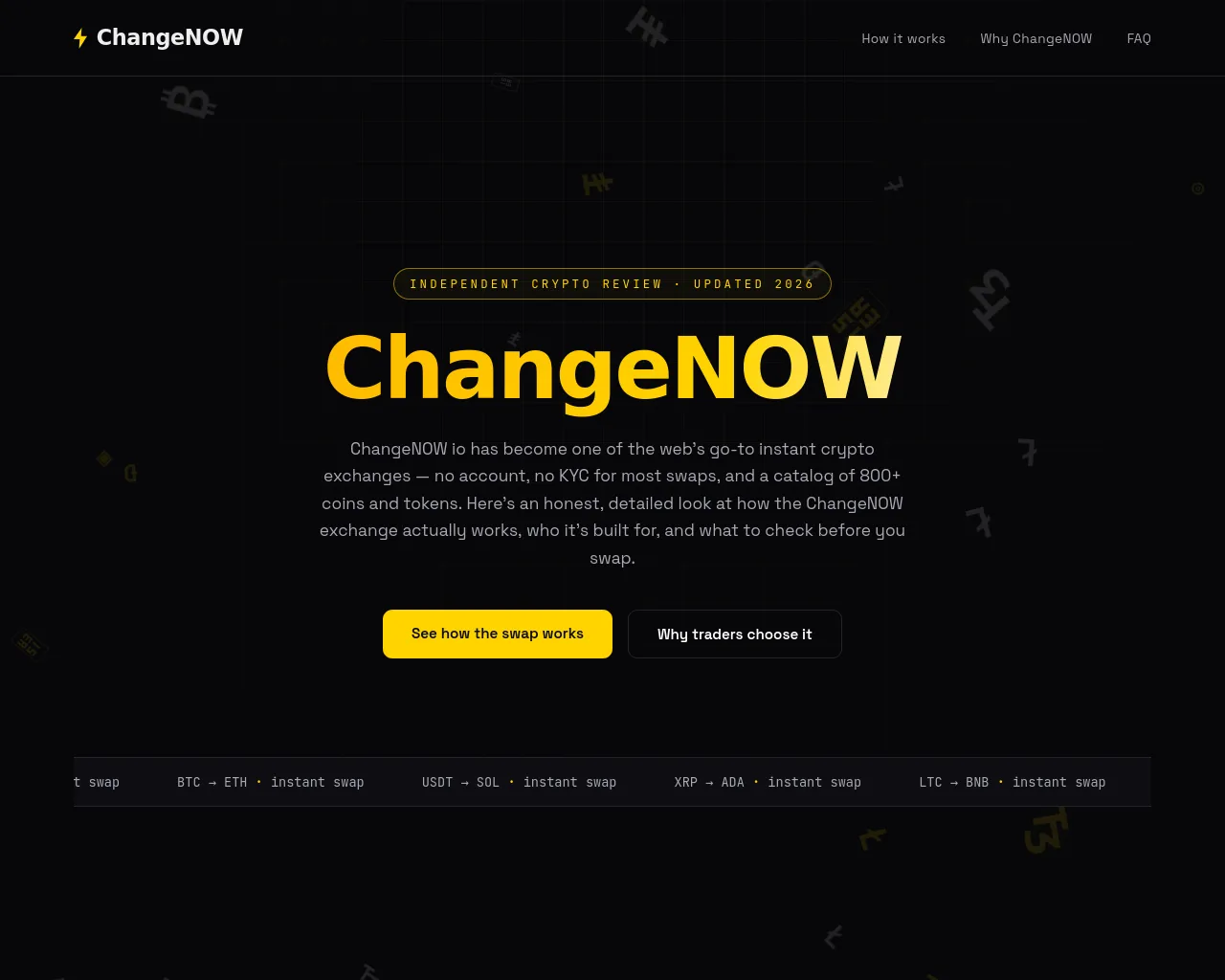 Screenshot of changenow-v3.org
