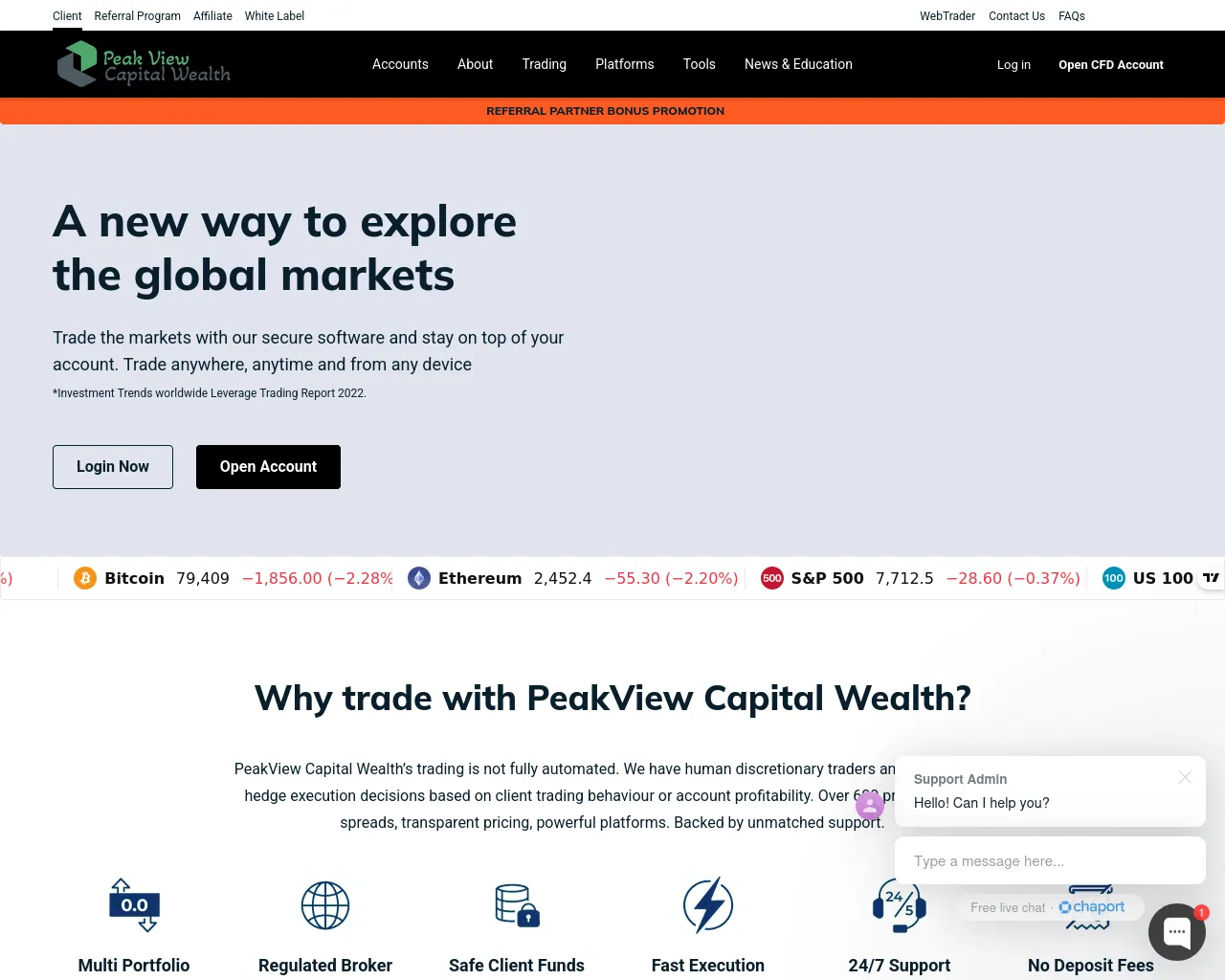 Screenshot of peakviewcapitalwealth.com