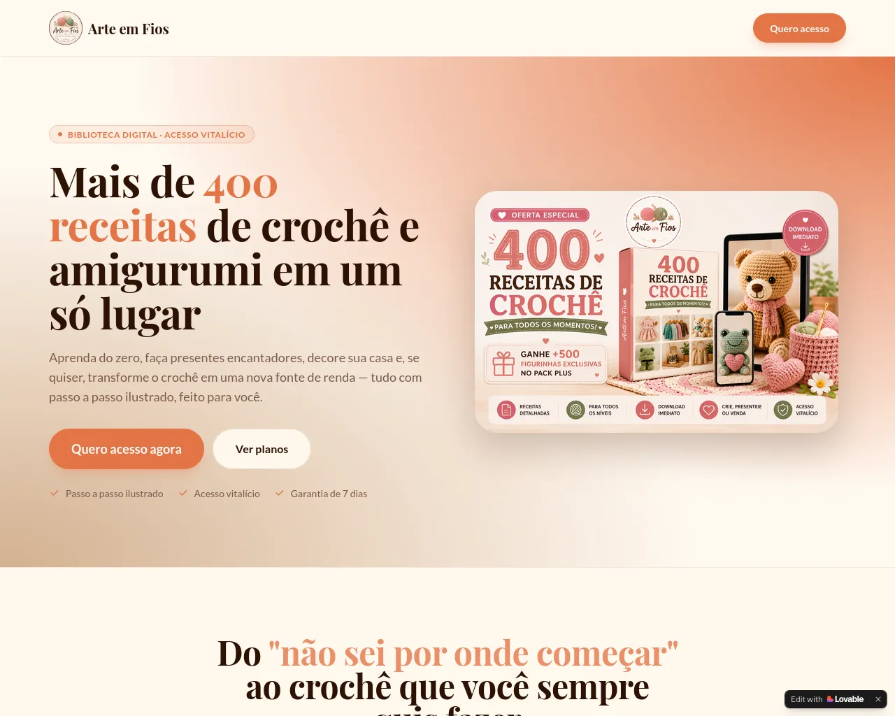 Screenshot of receitasemfios.online
