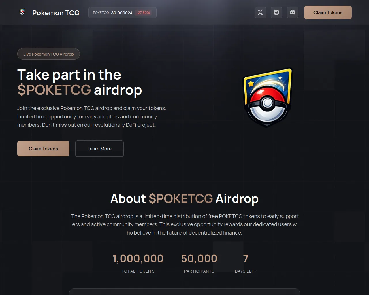 Screenshot of register-poketcg.fun