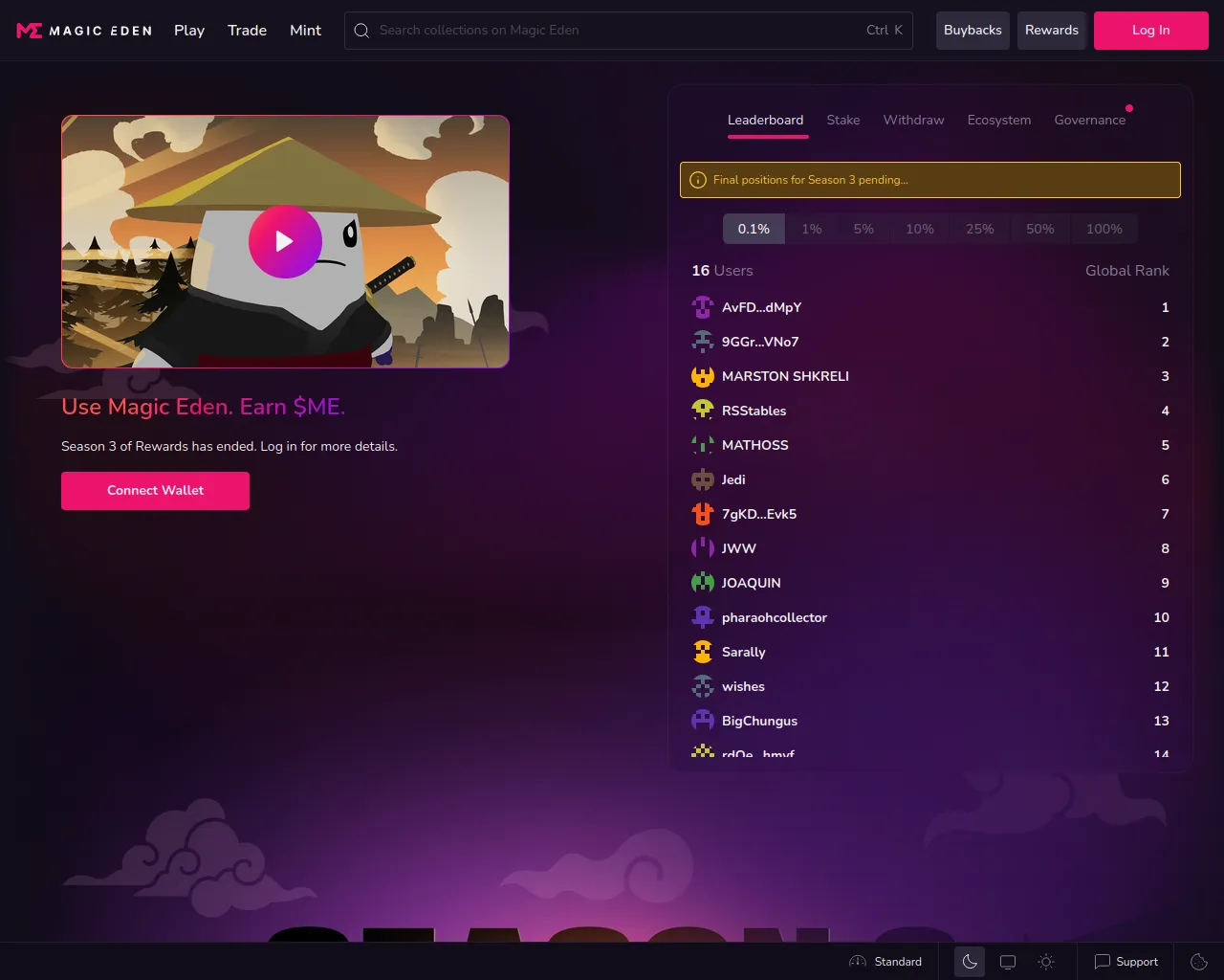 Screenshot of magiceden.io.collector-nft.com