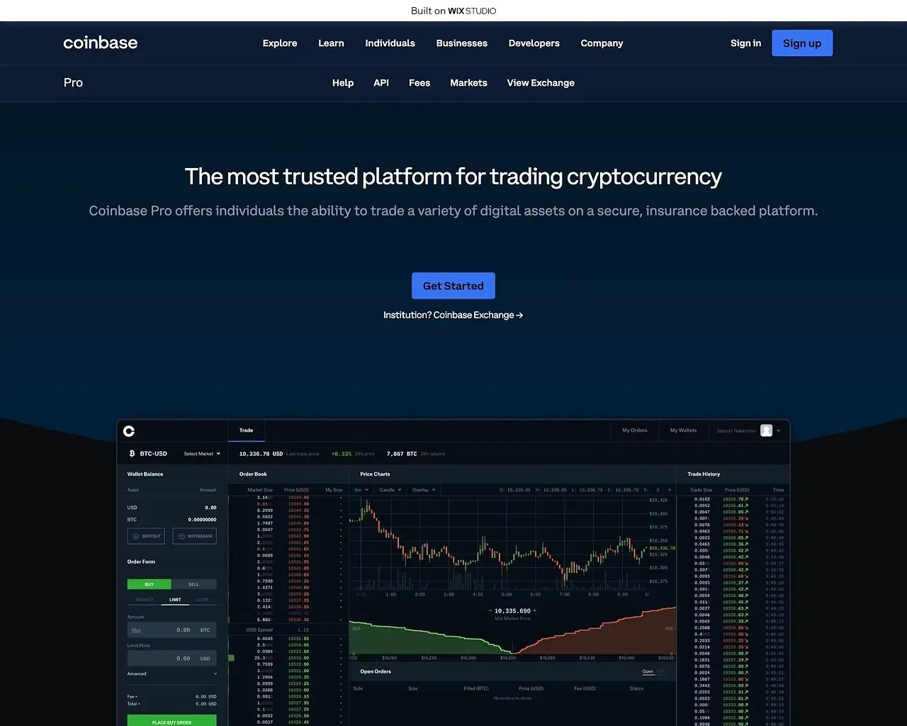 Screenshot of coinbsspro.wixstudio.com