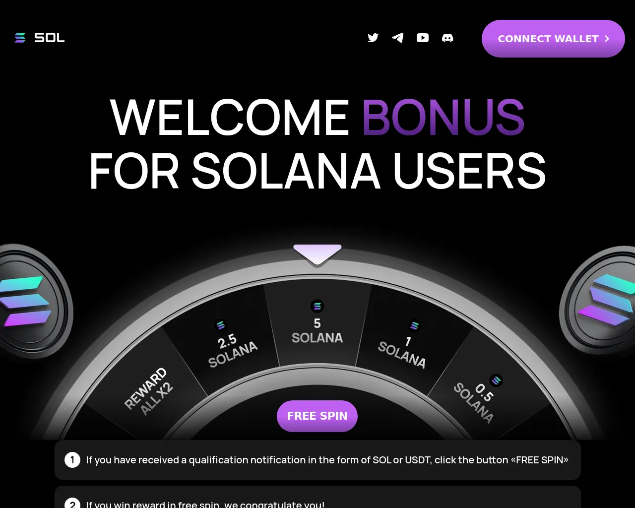Screenshot of solanarewardwheel.com