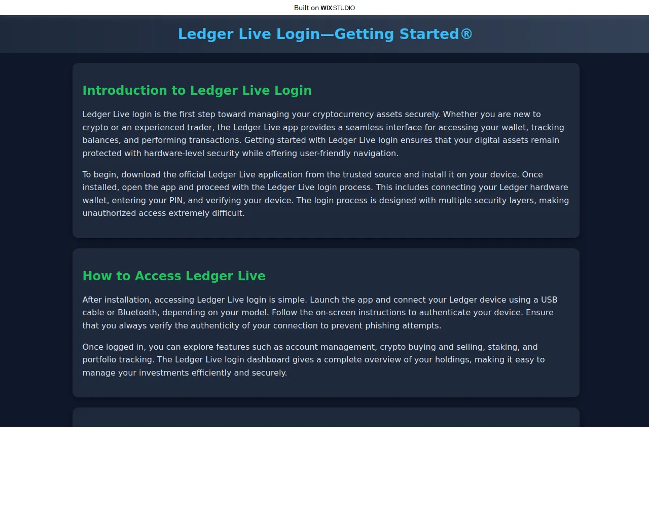 Screenshot of logn-live-ledgrr.wixstudio.com