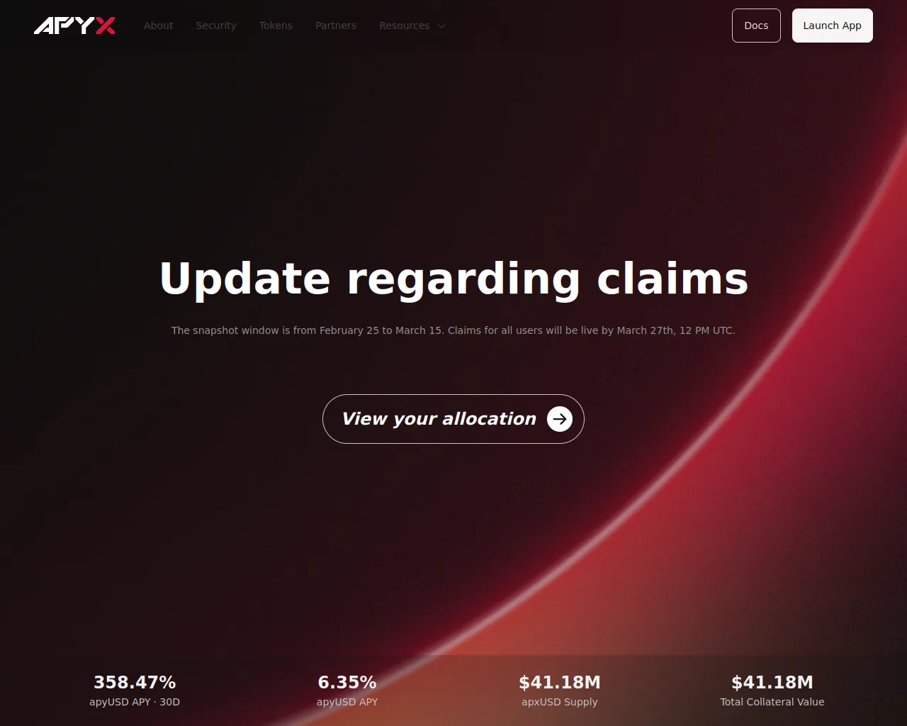 Screenshot of event-apyx.xyz