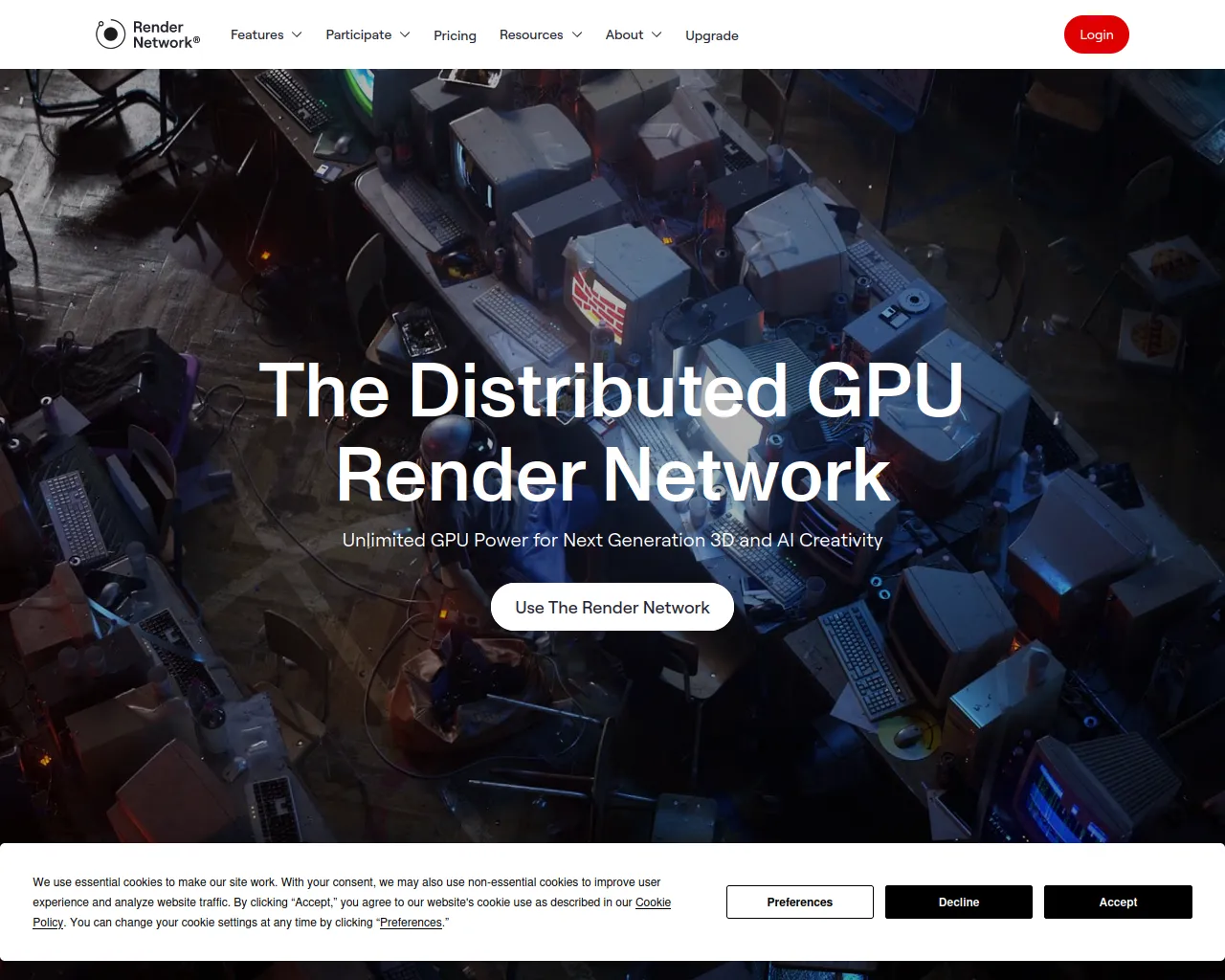 Screenshot of hub-rendernetwork.com