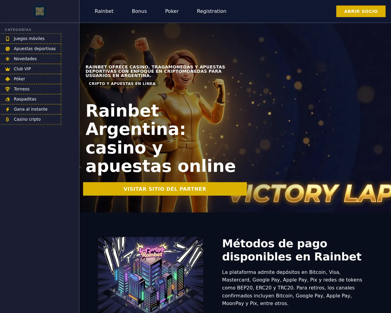 Screenshot of rainbetargentina.com