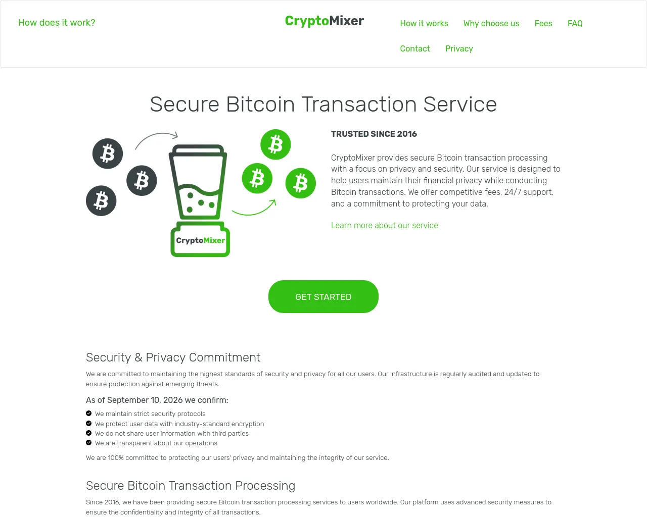 Screenshot of cryptomixer.st