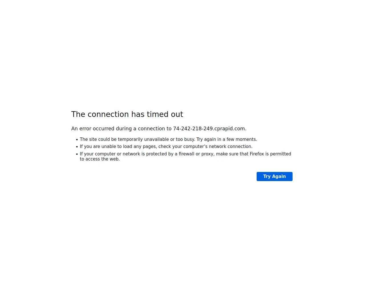 Screenshot of 74-242-218-249.cprapid.com
