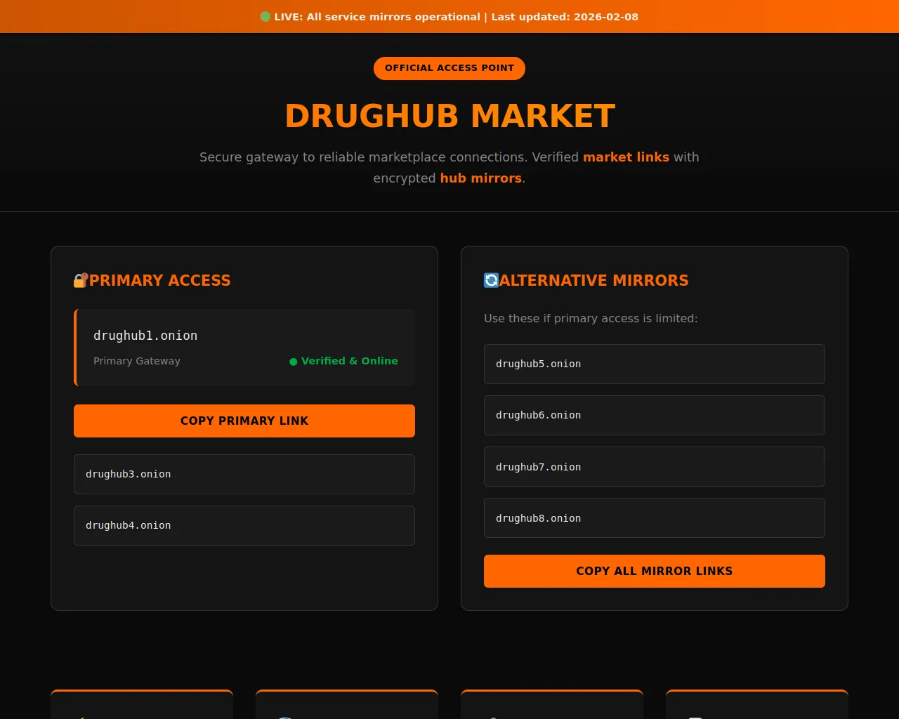 Screenshot of drug-hub-darknet.com