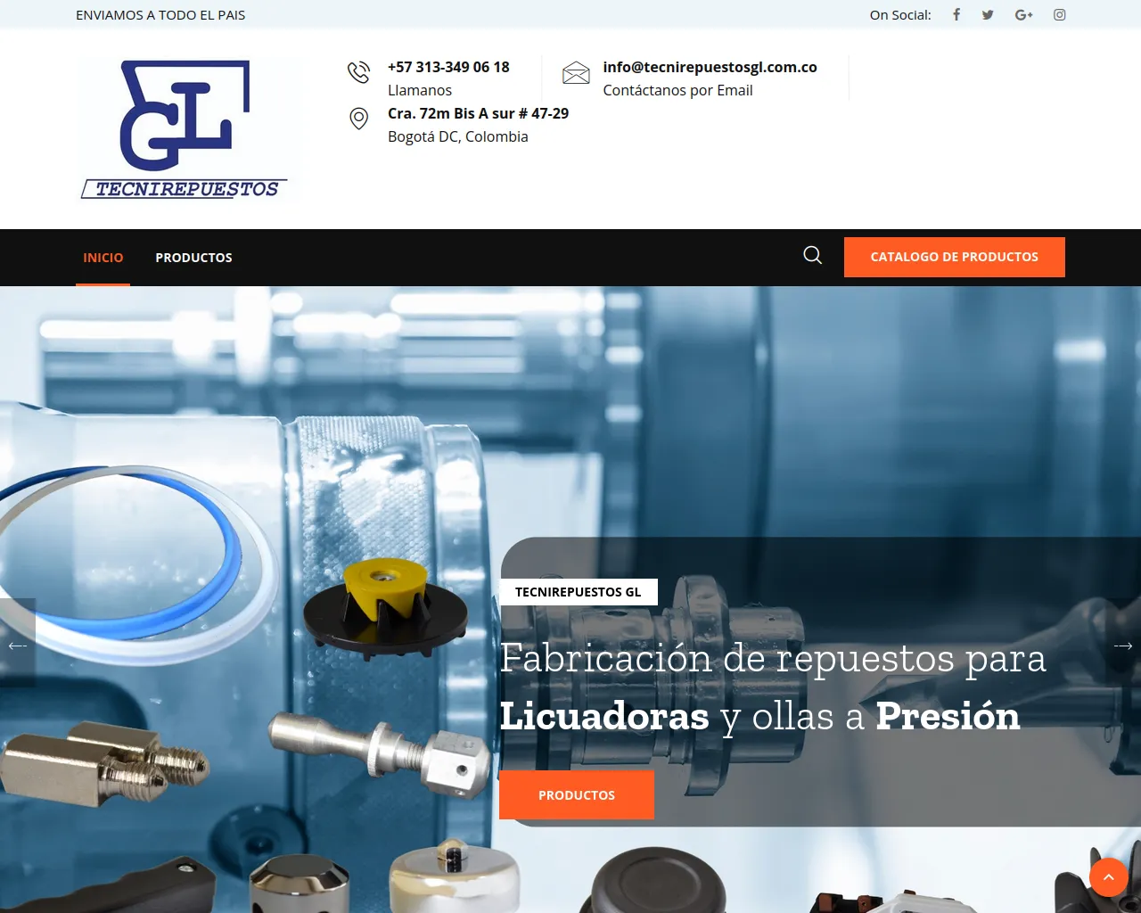 Screenshot of tecnirepuestosgl.com.co