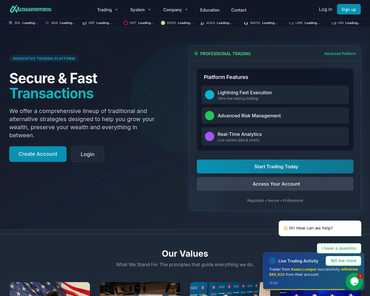 Screenshot of altasadvistoryai.com