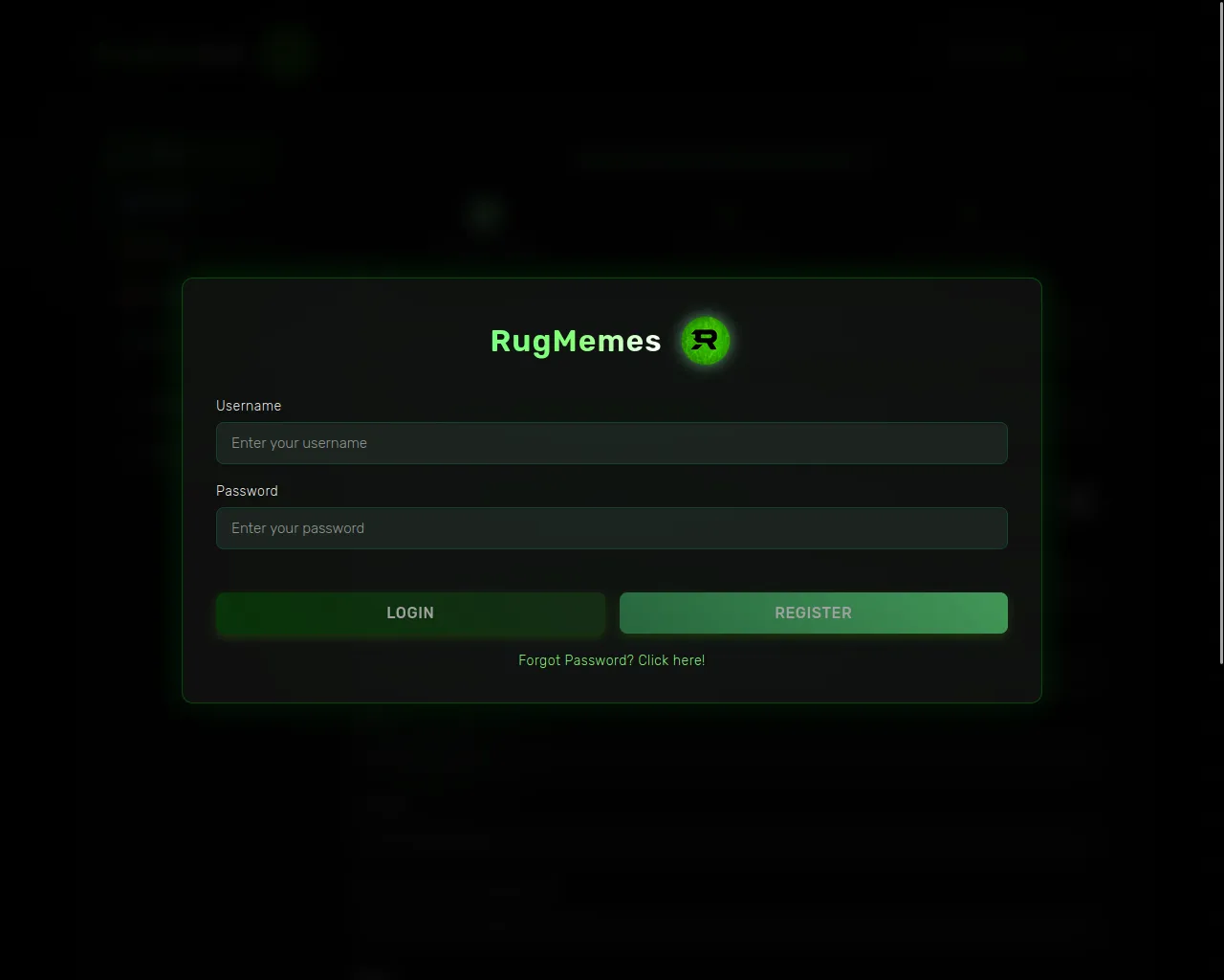 Screenshot of rugmemes.xyz