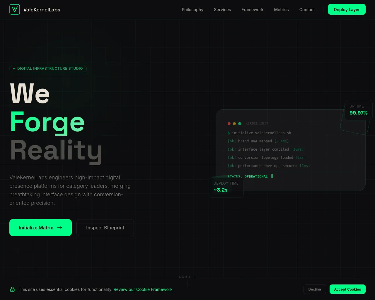 Screenshot of valekernellabs.com