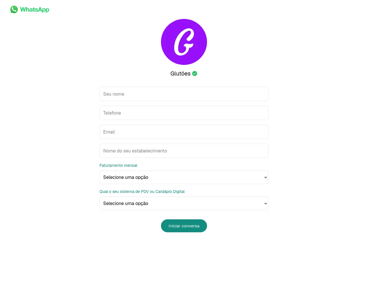 Screenshot of whatsapp.glutoes.com