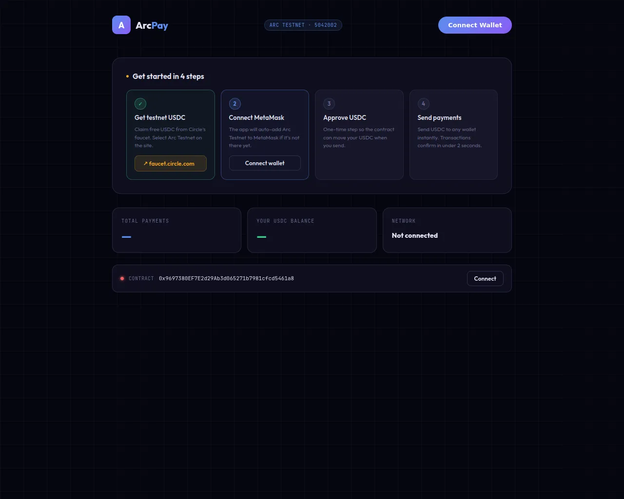 Screenshot of arcpay-xyz.netlify.app