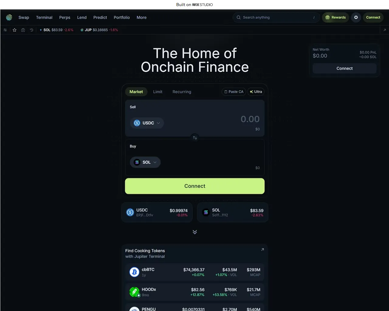 Screenshot of home-jupiter.wixstudio.com