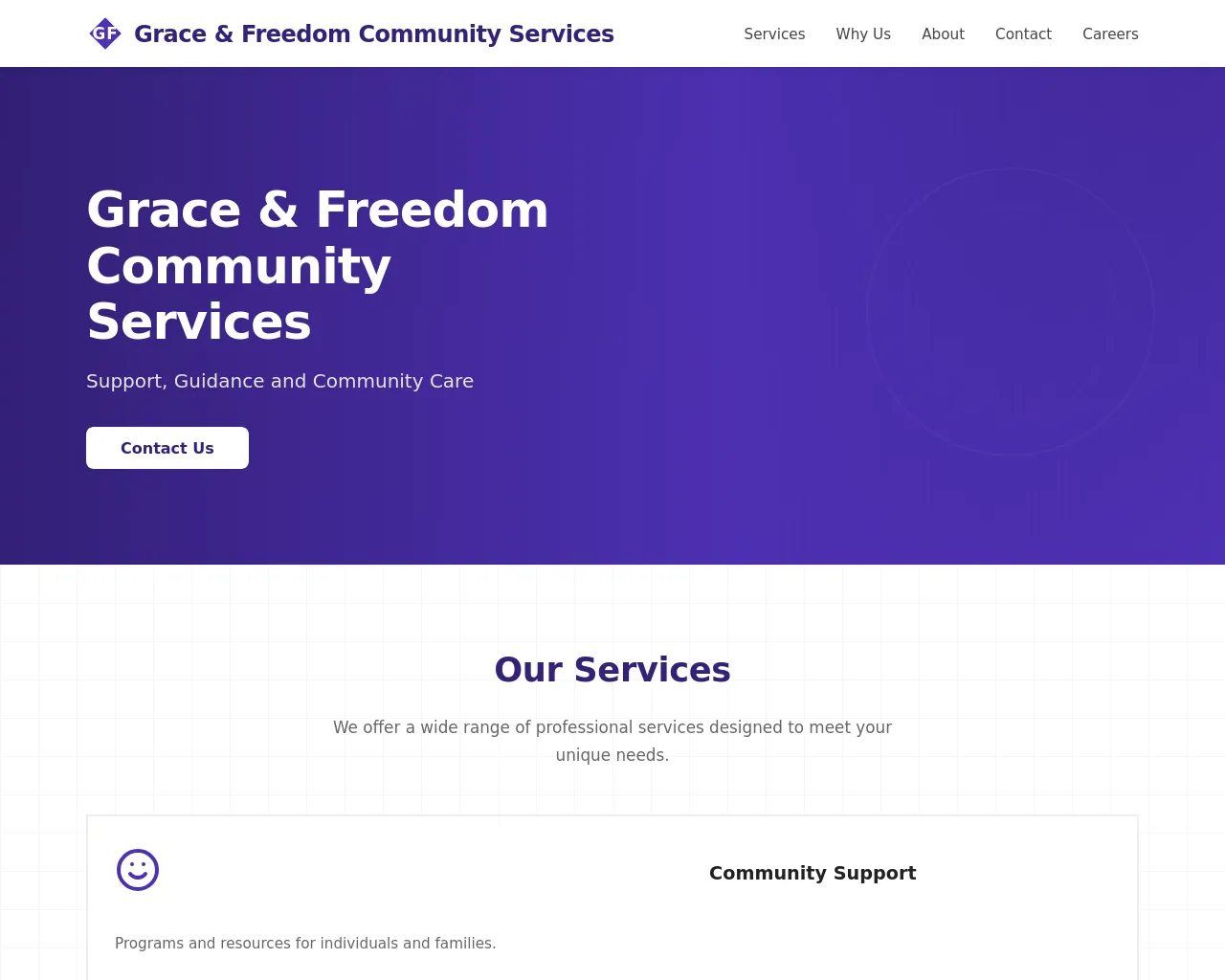 Screenshot of graceandfreedom.com