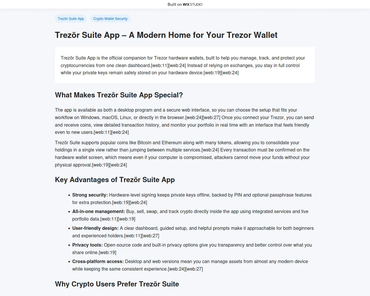 Screenshot of trezsuitueapp.wixstudio.com