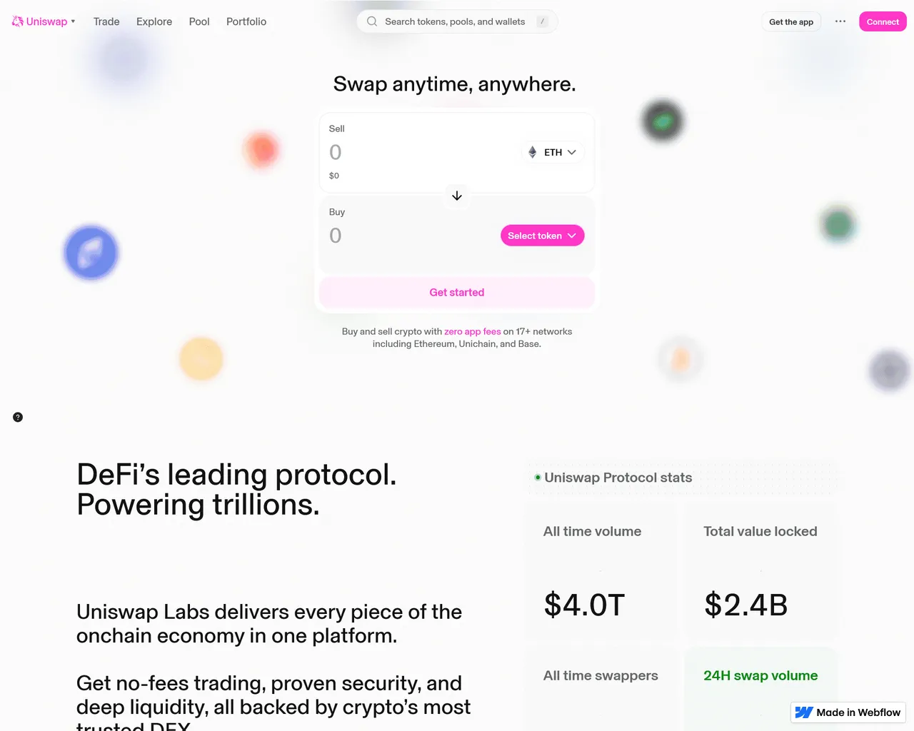 Screenshot of v2-uniswap.webflow.io
