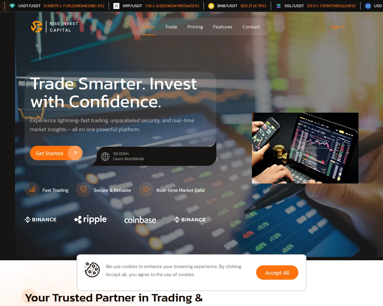 Screenshot of riseinvestcorp.com