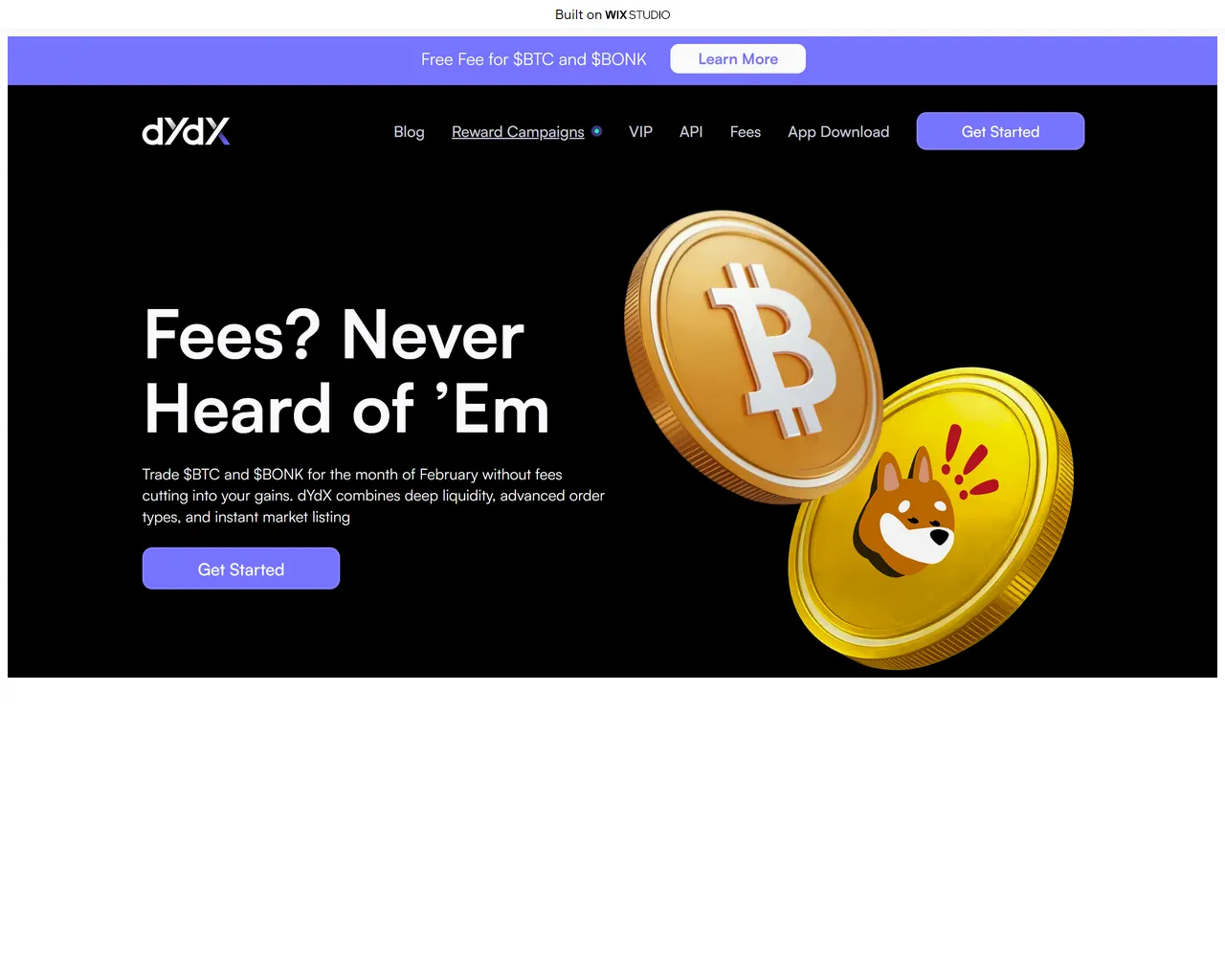 Screenshot of en-dydx.wixstudio.com