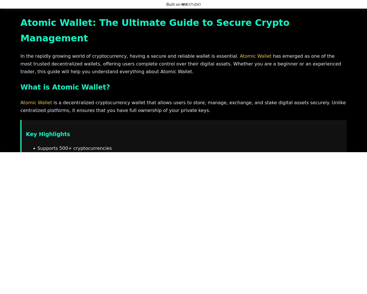 Screenshot of atomicmy.wixstudio.com