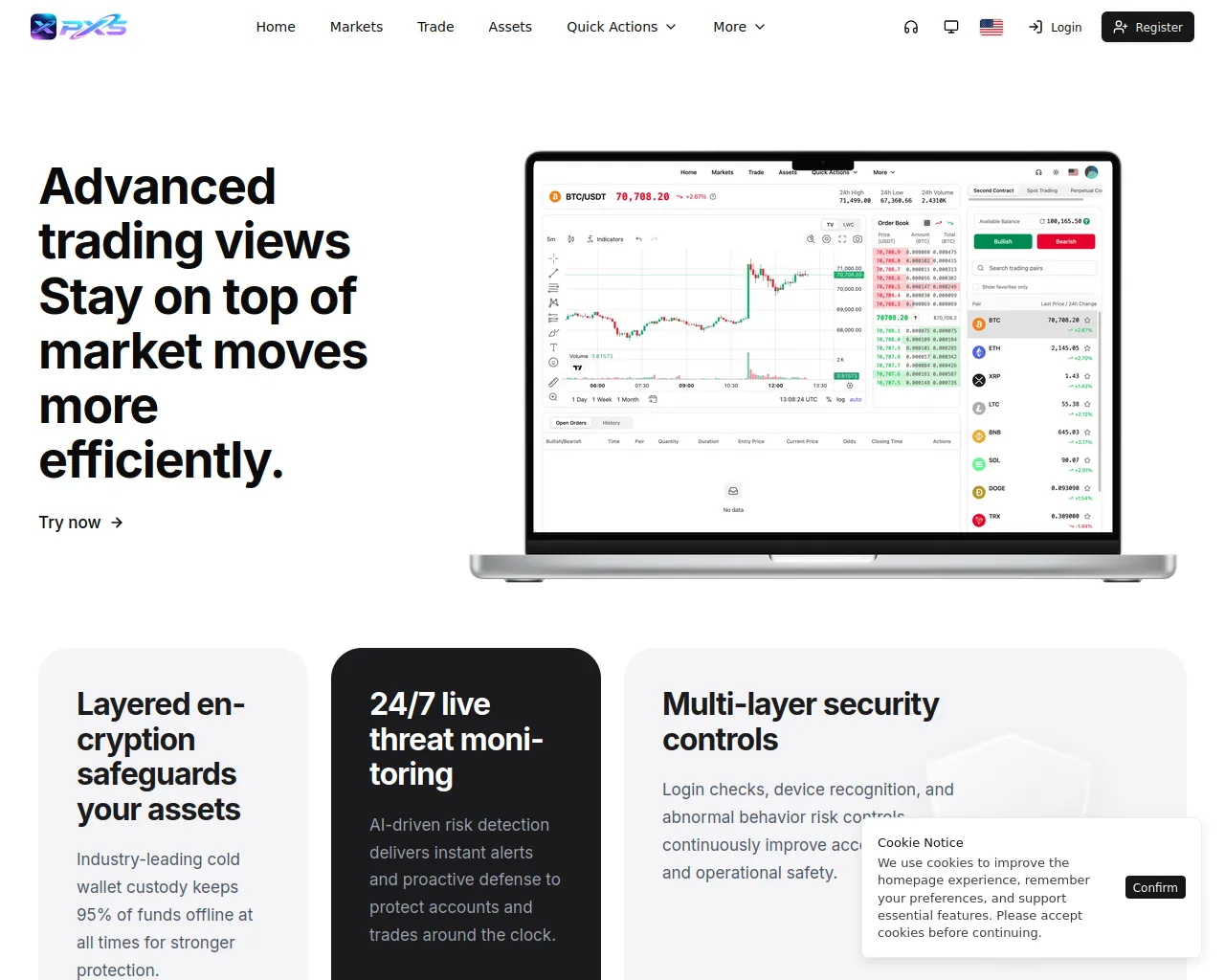 Screenshot of pxs.me