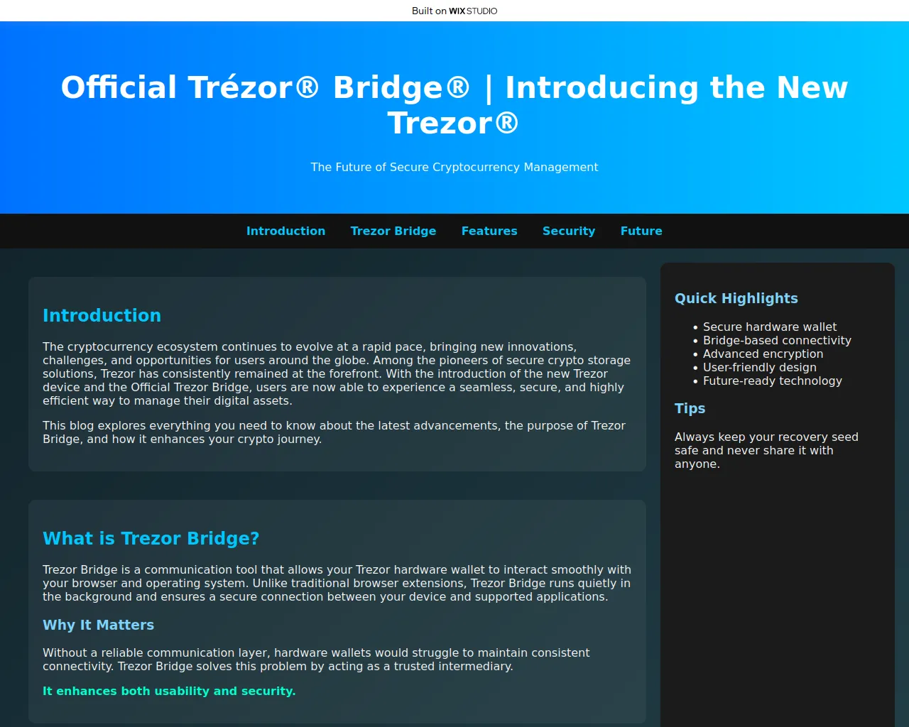 Screenshot of connectbridge.wixstudio.com