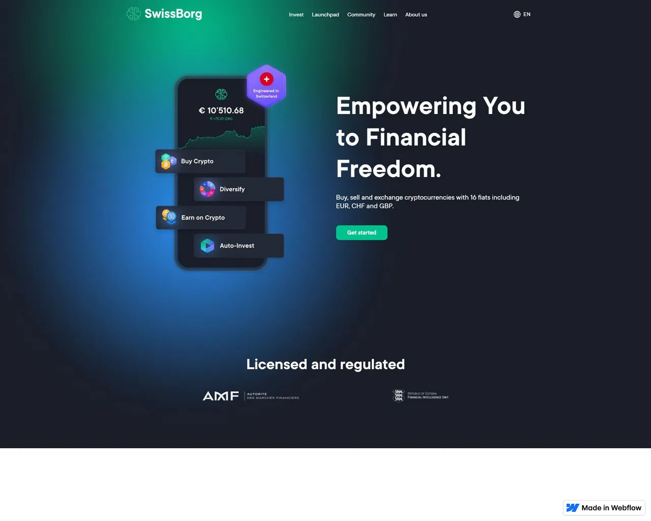 Screenshot of swisbrg-logn--sso.webflow.io